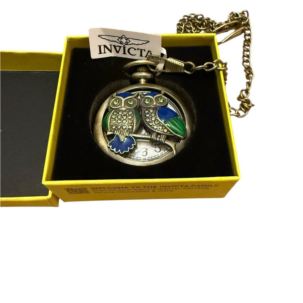 Invicta pocket watch NEW IN BOX - Gold and Green - Picture 2 of 4